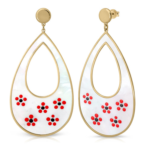 Flamenco pear red earrings