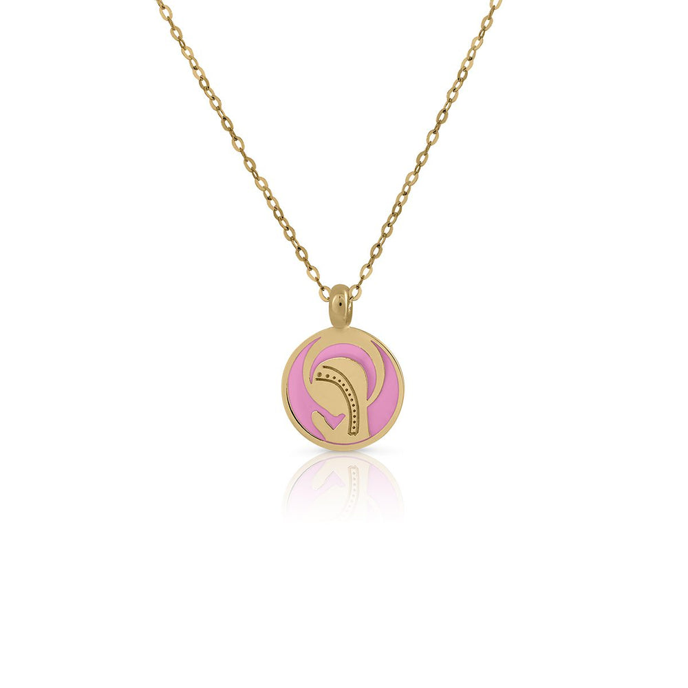 Collar oro Virgen niña esmalte