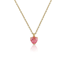 Collar oro garra topacio corazón