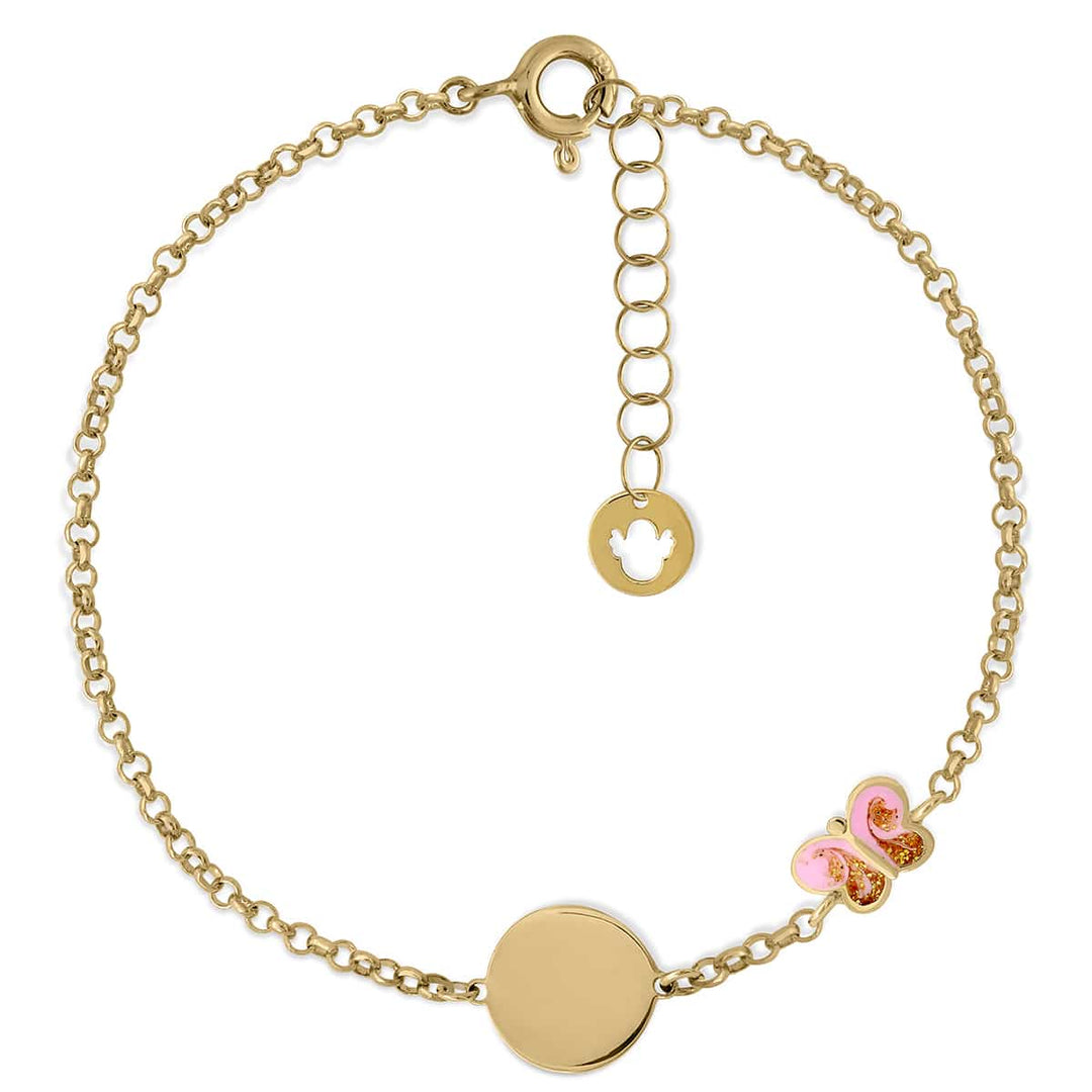 Mariposa Plana pulsera oro