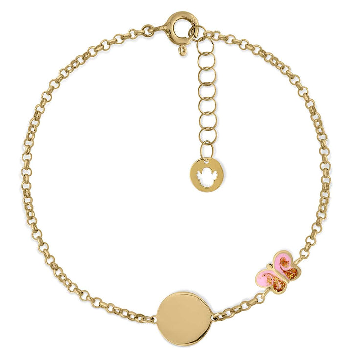 Mariposa Plana pulsera oro