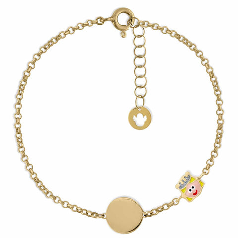Princess Badge Gold Enamel Bracelet