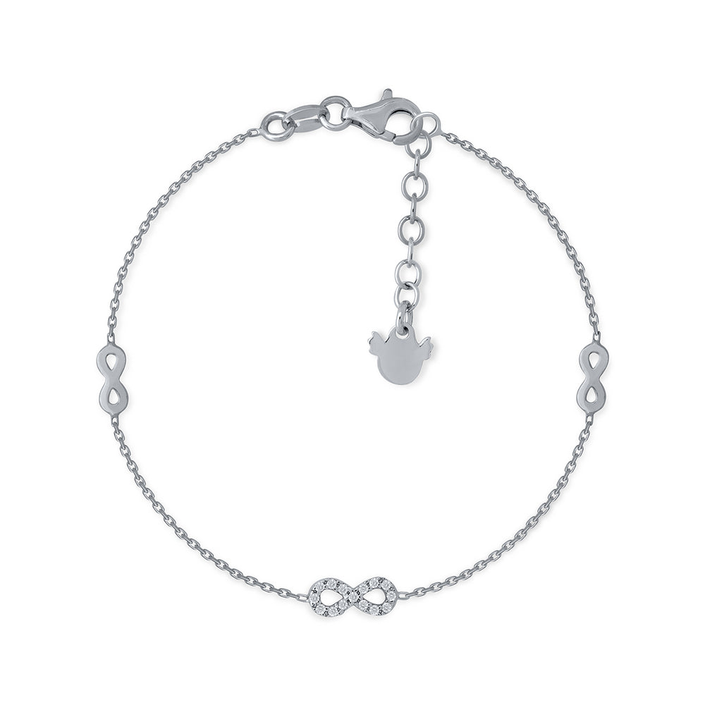 Infinity bracelet with zircons