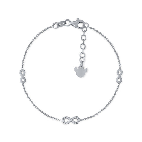 Infinity bracelet with zircons
