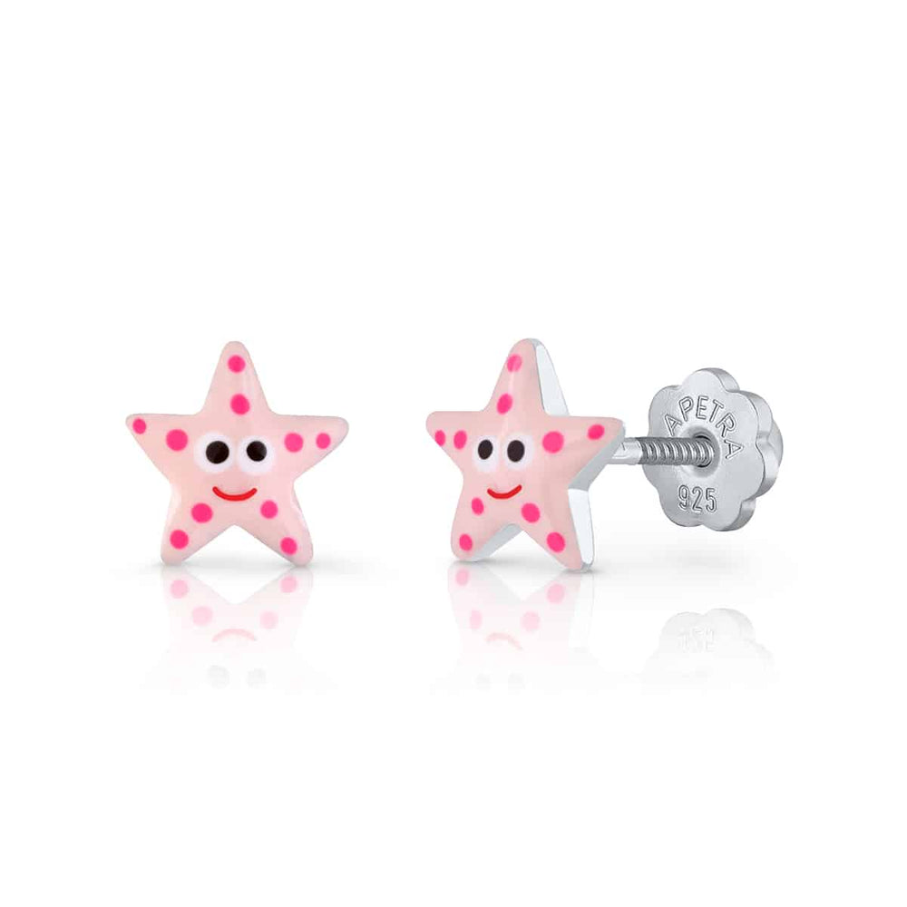 Pendientes Estrellita de Mar Rosca rosa