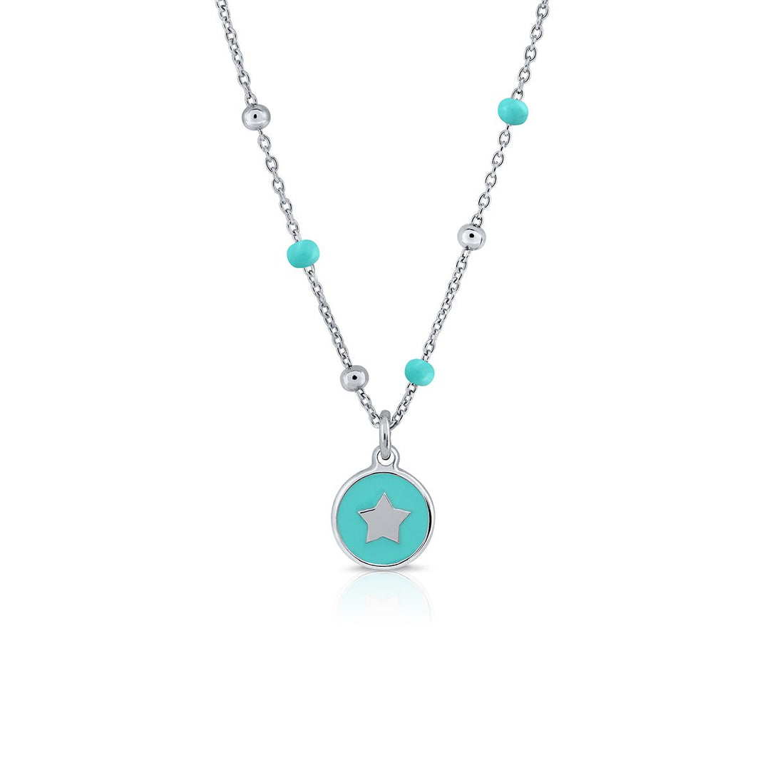 Collar Mini Mary Esmalte - Estrella Turquesa