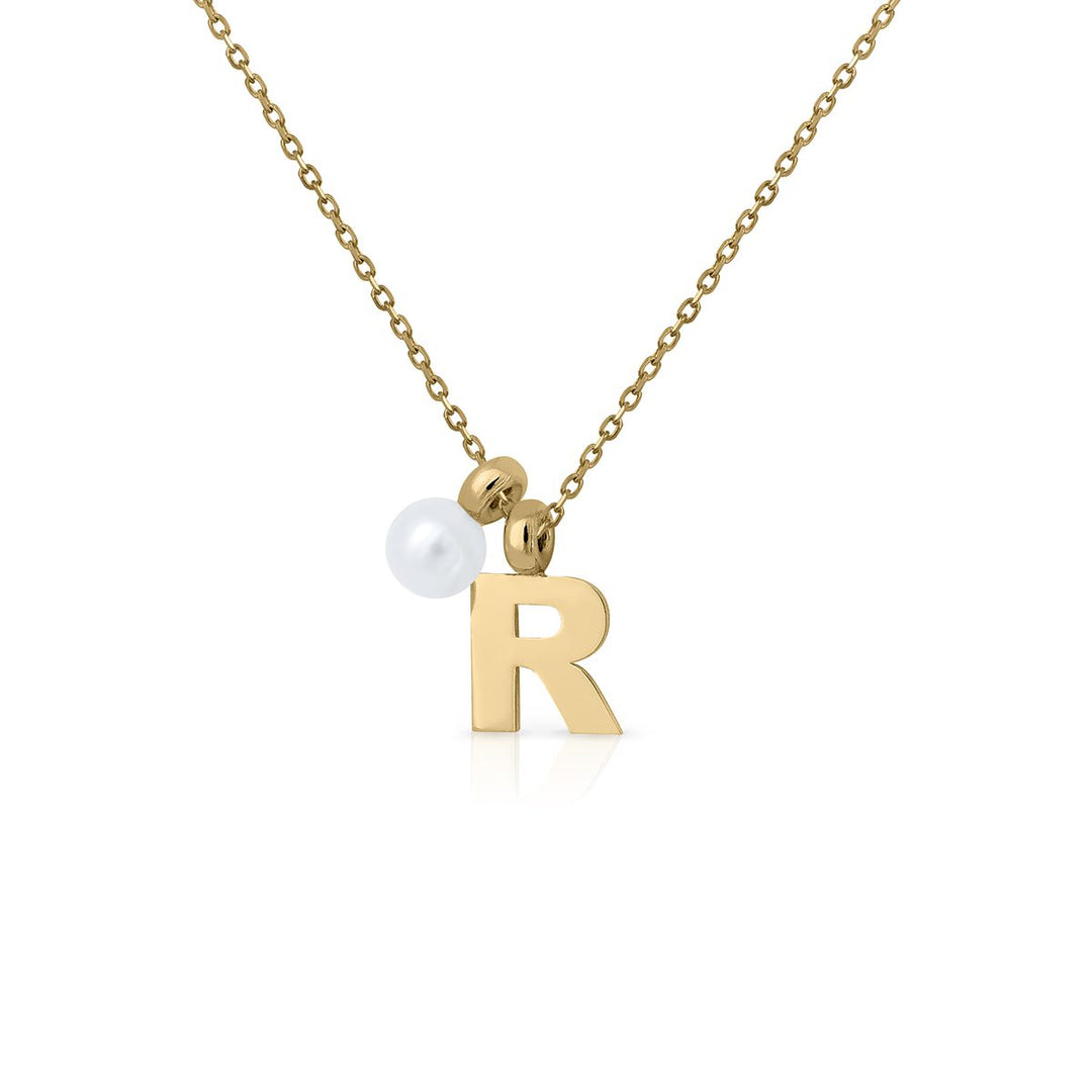 Collar Oro Donut Inicial perla