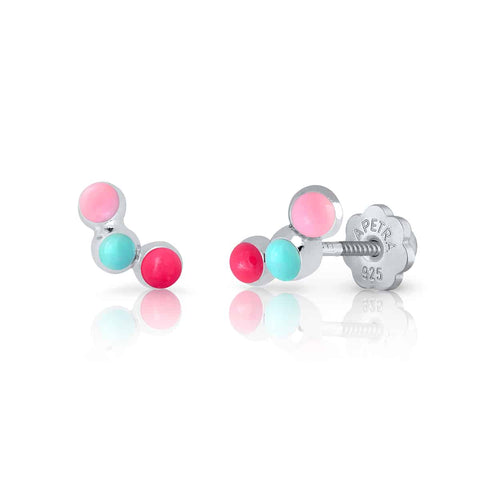 Mini Ear Climber Enamel Earrings