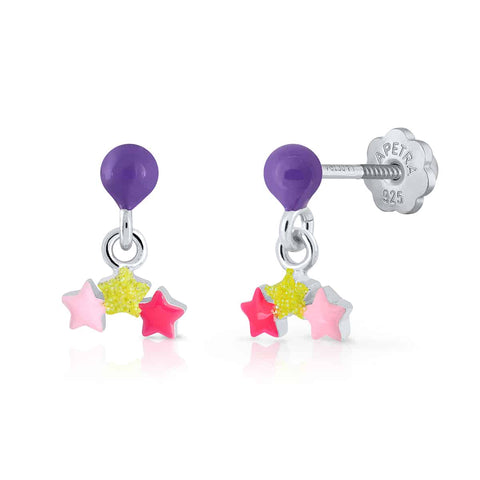 Candy Floss Star Climber Earrings