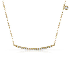 Collar oro barra con chatón