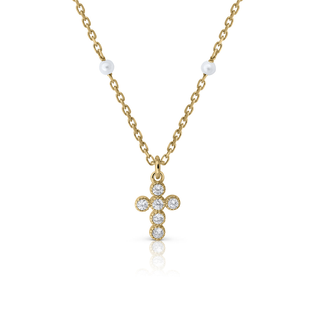 Collar Cruz Circonitas blanco