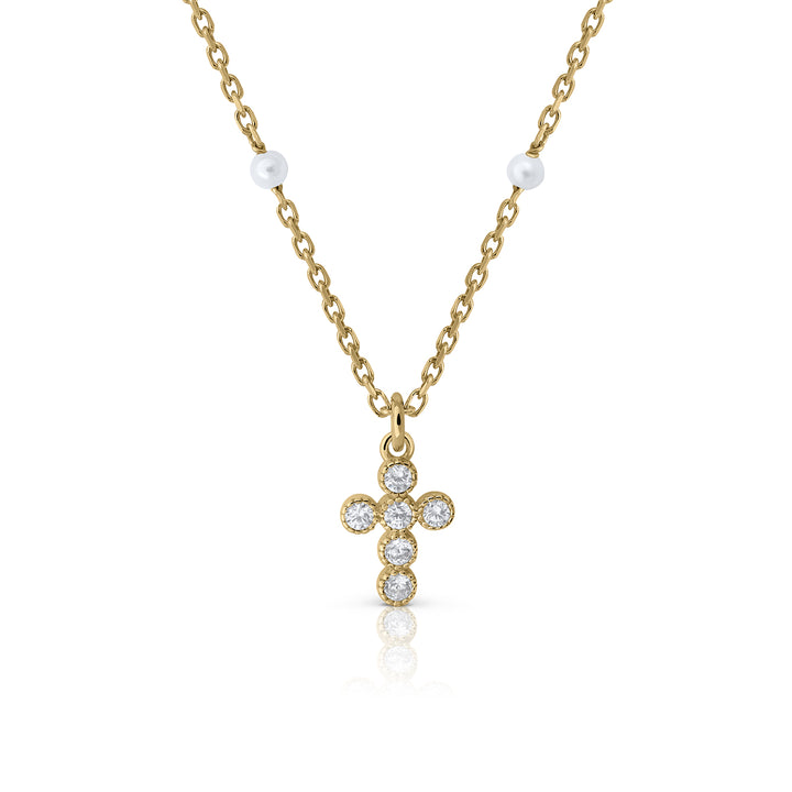 Collar Cruz Circonitas blanco