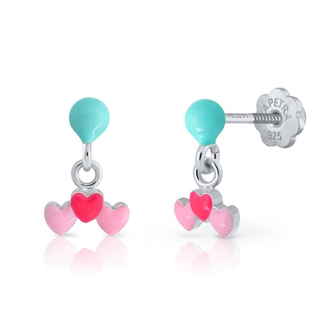 Candy Floss Heart Climber Earrings