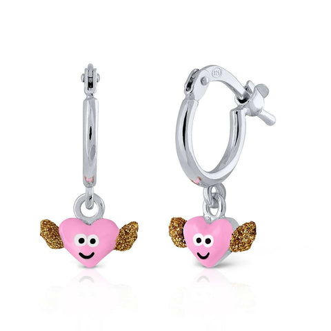 Mini Hoop Enamel Pandereta - Winged Heart