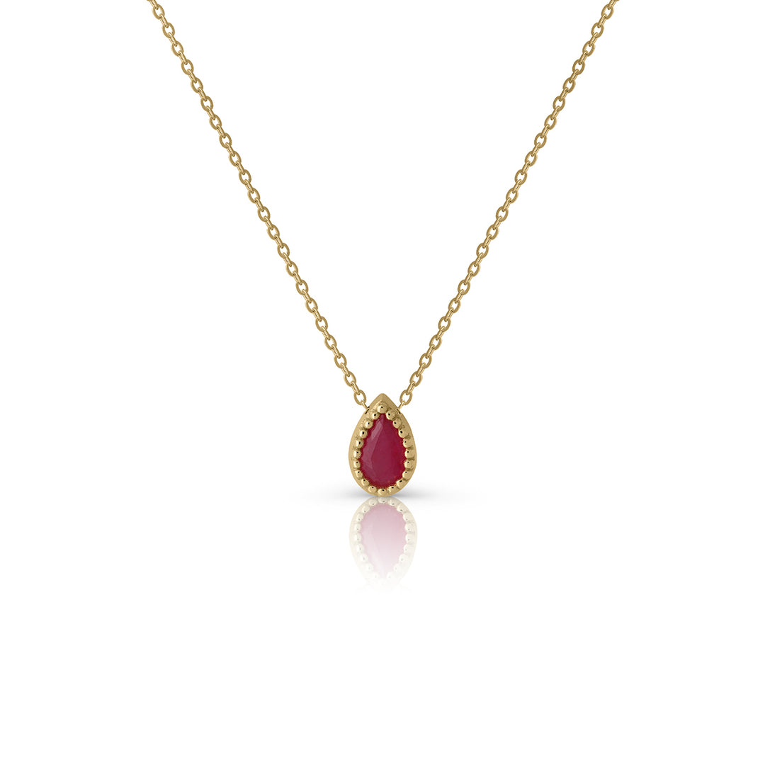 Collar Oro Gota Preciosa rubi