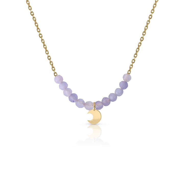 Collar Oro Mini Type Piedras Jade luna