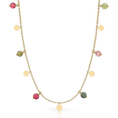 Collar oro pandereta Turmalinas
