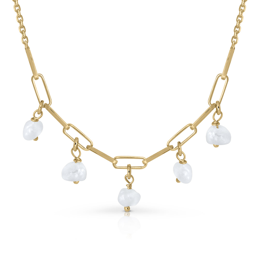 collar pandereta lotus perla