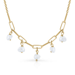 Collar pandereta Lotus perla