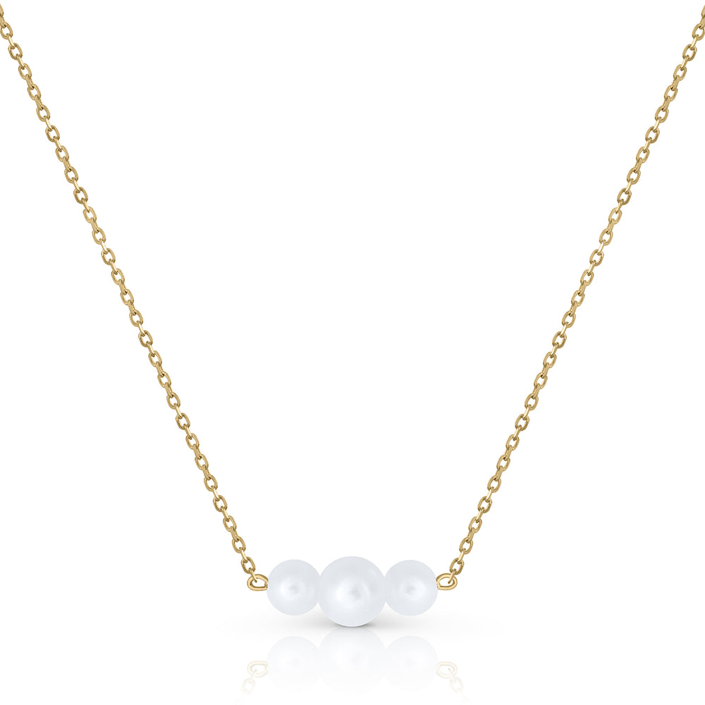 Collar Oro 3 Tramos Perlas 2