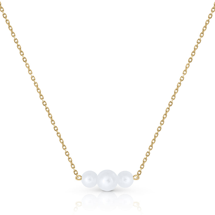 Collar Oro 3 Tramos Perlas 2