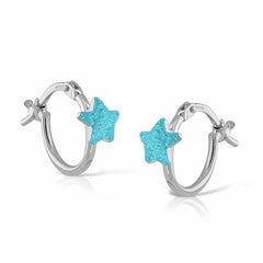 Mini aritos Esmalte estrella purpurina