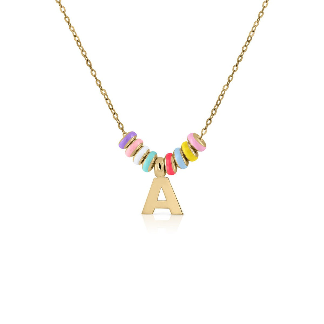 Collar Oro Donuts Esmaltados Inicial