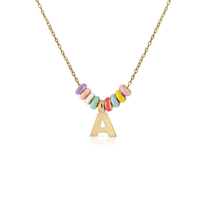 Collar Oro Donuts Esmaltados Inicial