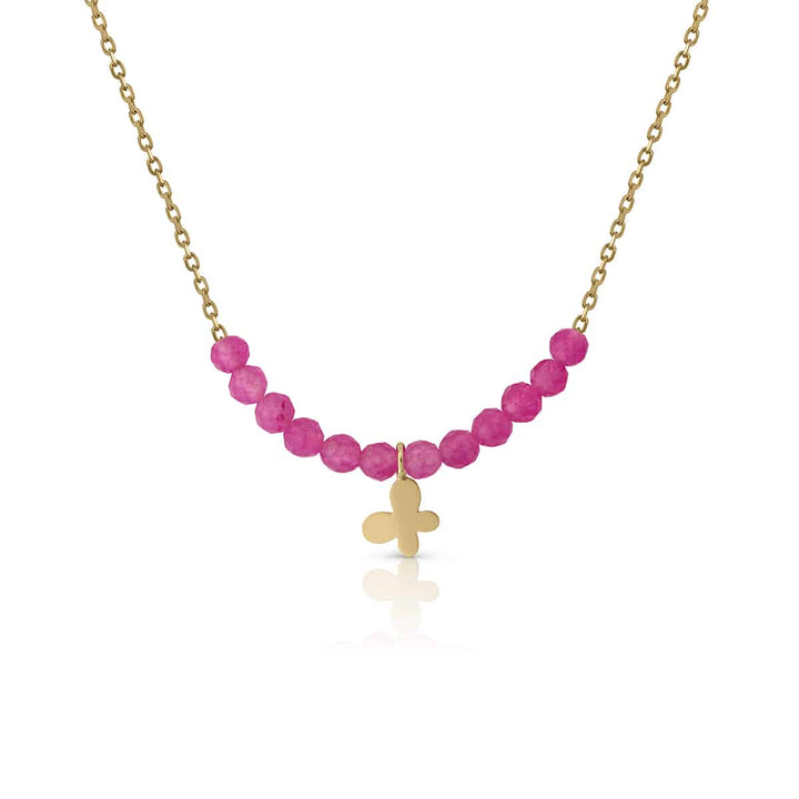 Collar Oro Mini Type Piedras Jade sha sha