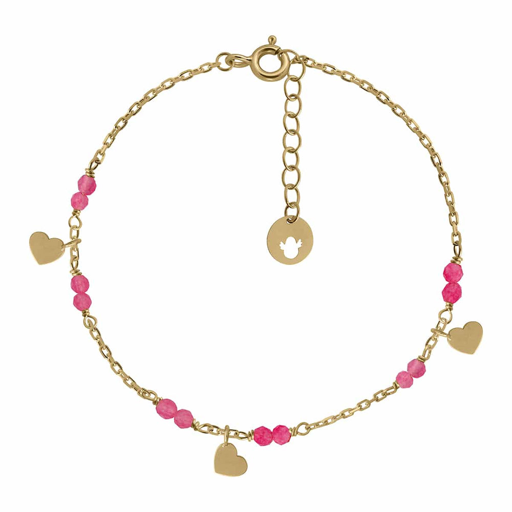 Pulseira ouro mini Type pedras Jade