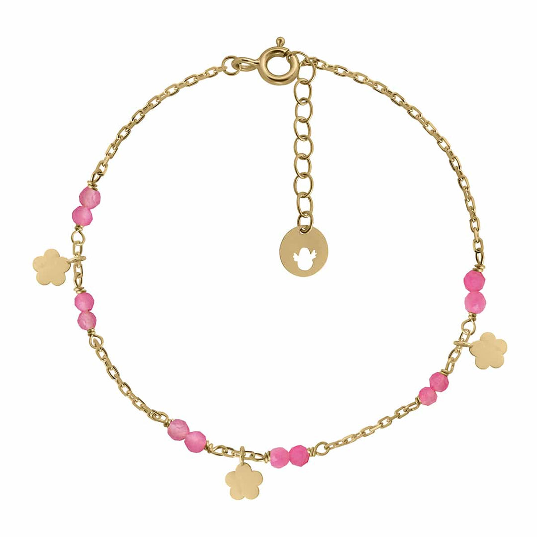 Mini Type Gold Bracelet with Jade Stones