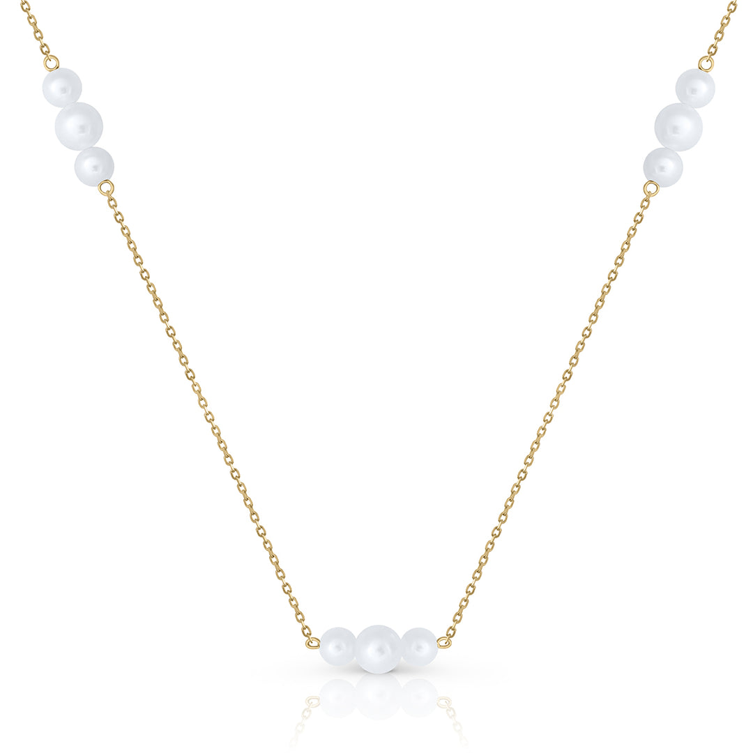 Collar Oro 3 Tramos Perlas