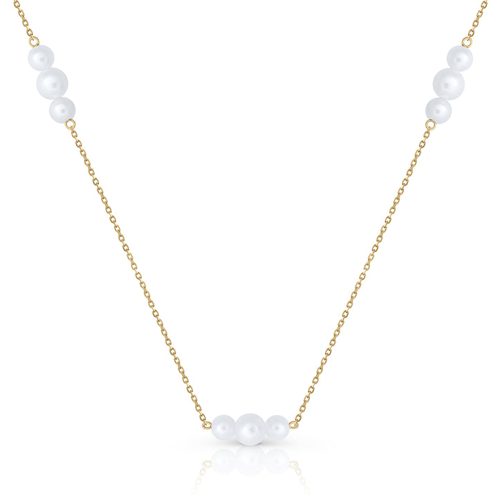 Collar Oro 3 Tramos Perlas