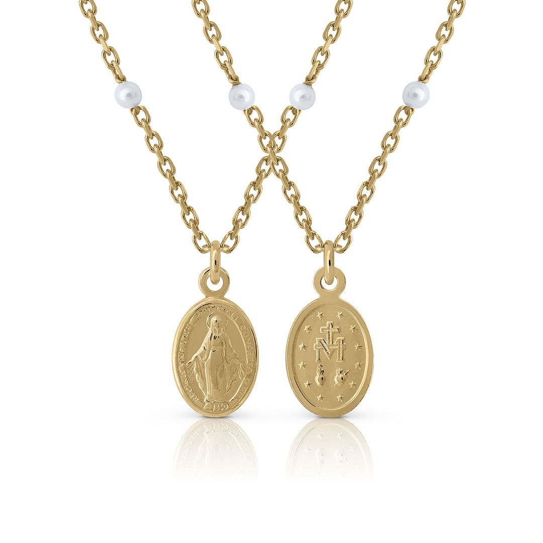 Collar Virgen de la Milagrosa perlas
