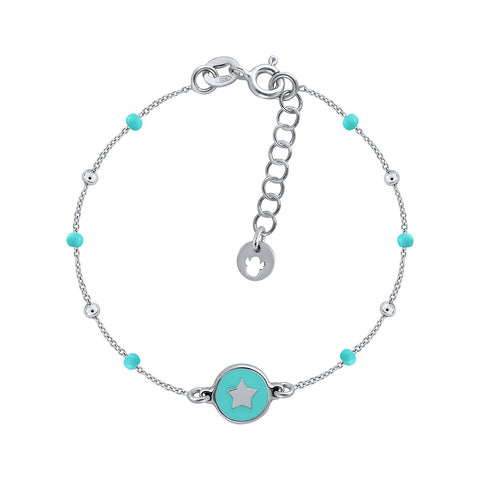 Mini Mary Enamel Bracelet - Turquoise Star