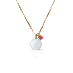 Collar oro perla Keshi y topacio