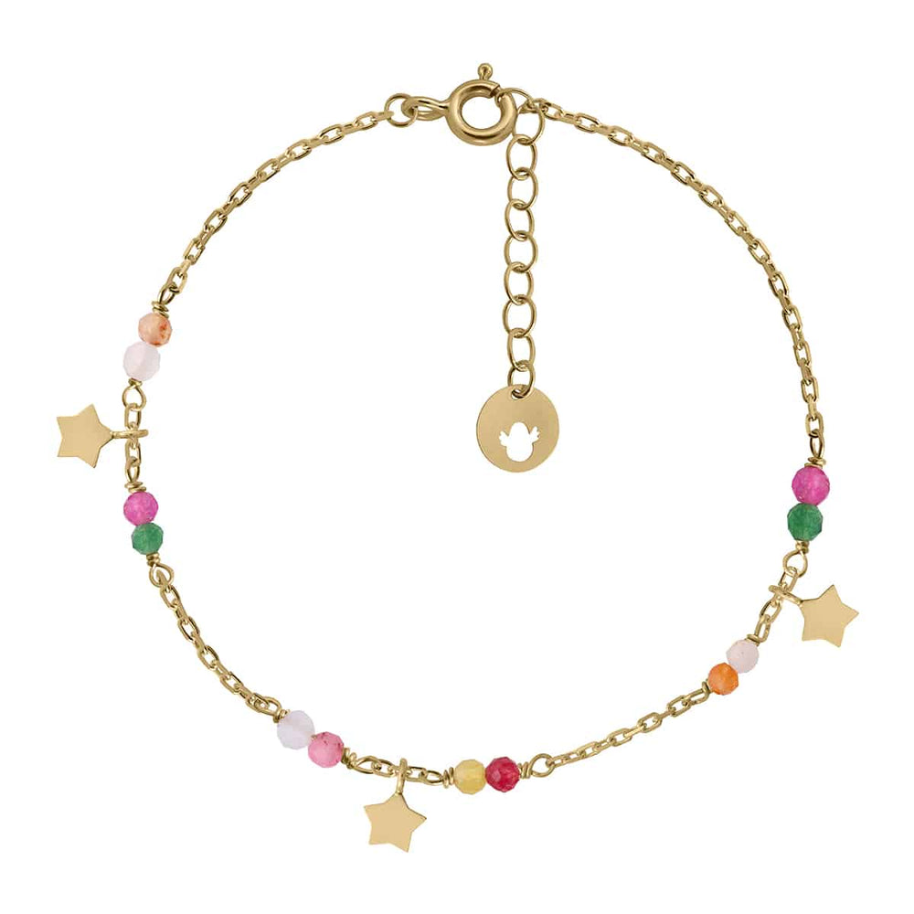 Pulsera Oro Mini Type Piedras Jade estrella