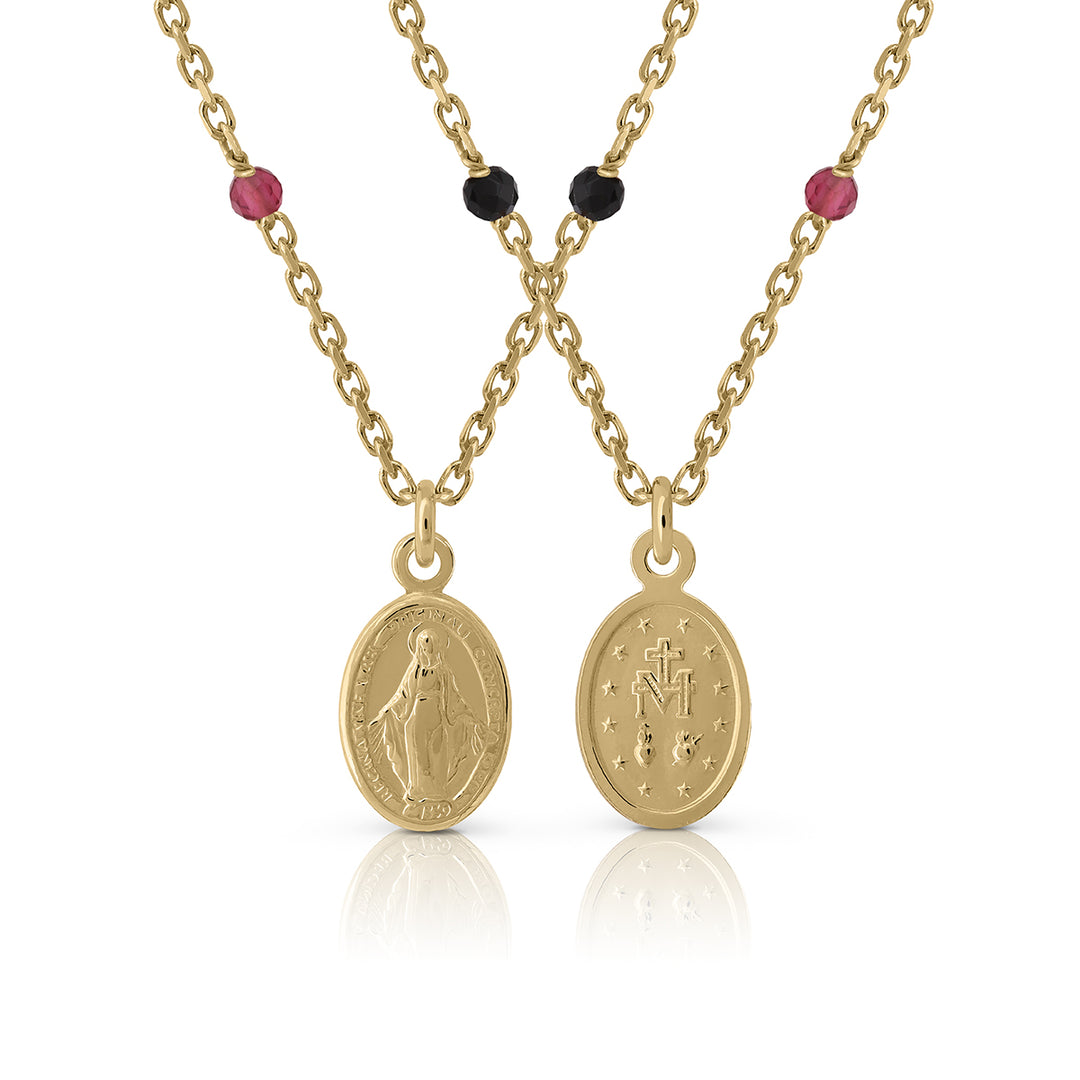 Collar Virgen de la Milagrosa piedras