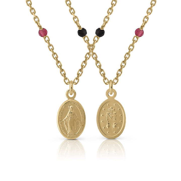 Collar Virgen de la Milagrosa piedras
