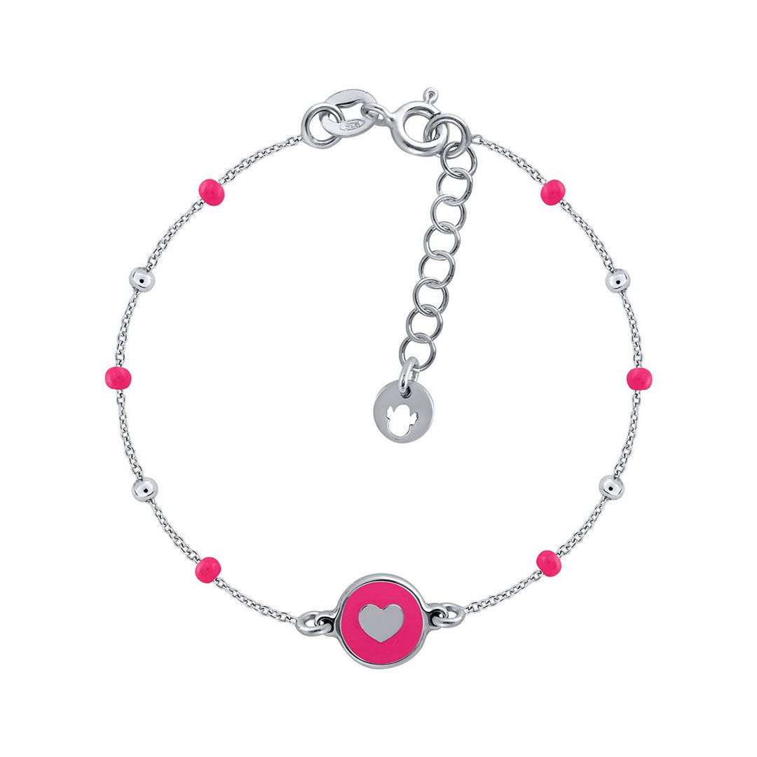 Pulsera Mini Mary Esmalte - Corazón Fucsia