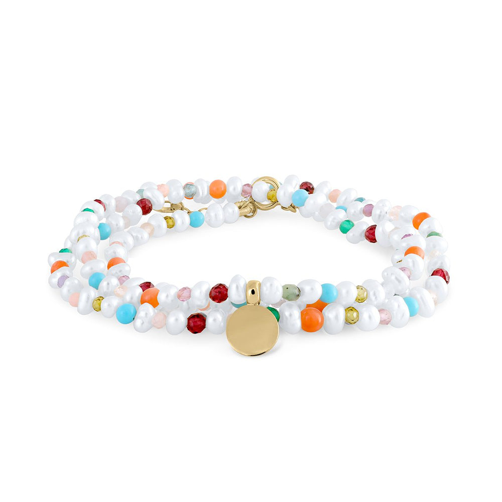 Tutti Badge Chip Pearl Necklace