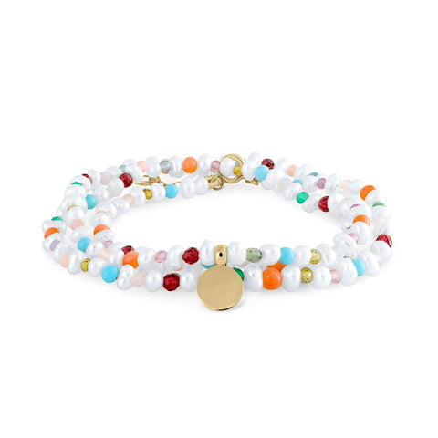 Tutti Badge Chip Pearl Necklace