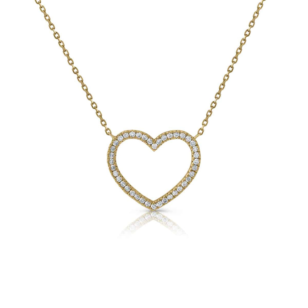 Gold Necklace Maxi Heart Diamond