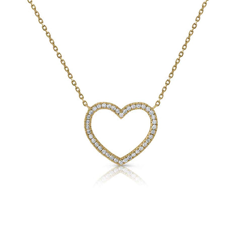 Gold Necklace Maxi Heart Diamond