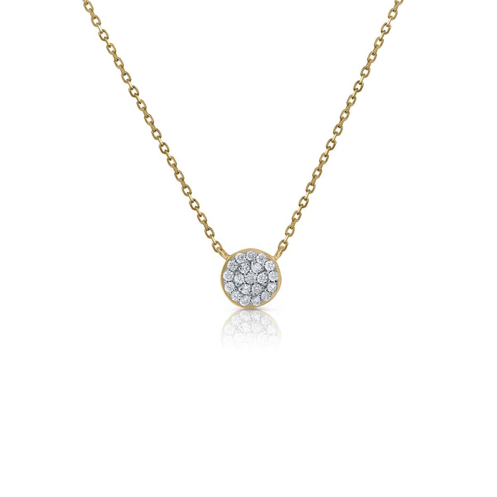 Gold Pavé Brilliant Circle Necklace