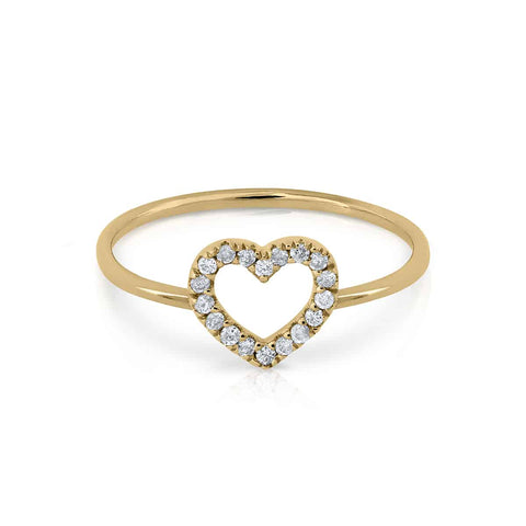 Gold Ring Maxi Heart Diamonds