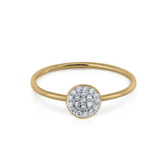 Anillo oro diamantes círculo en pavé