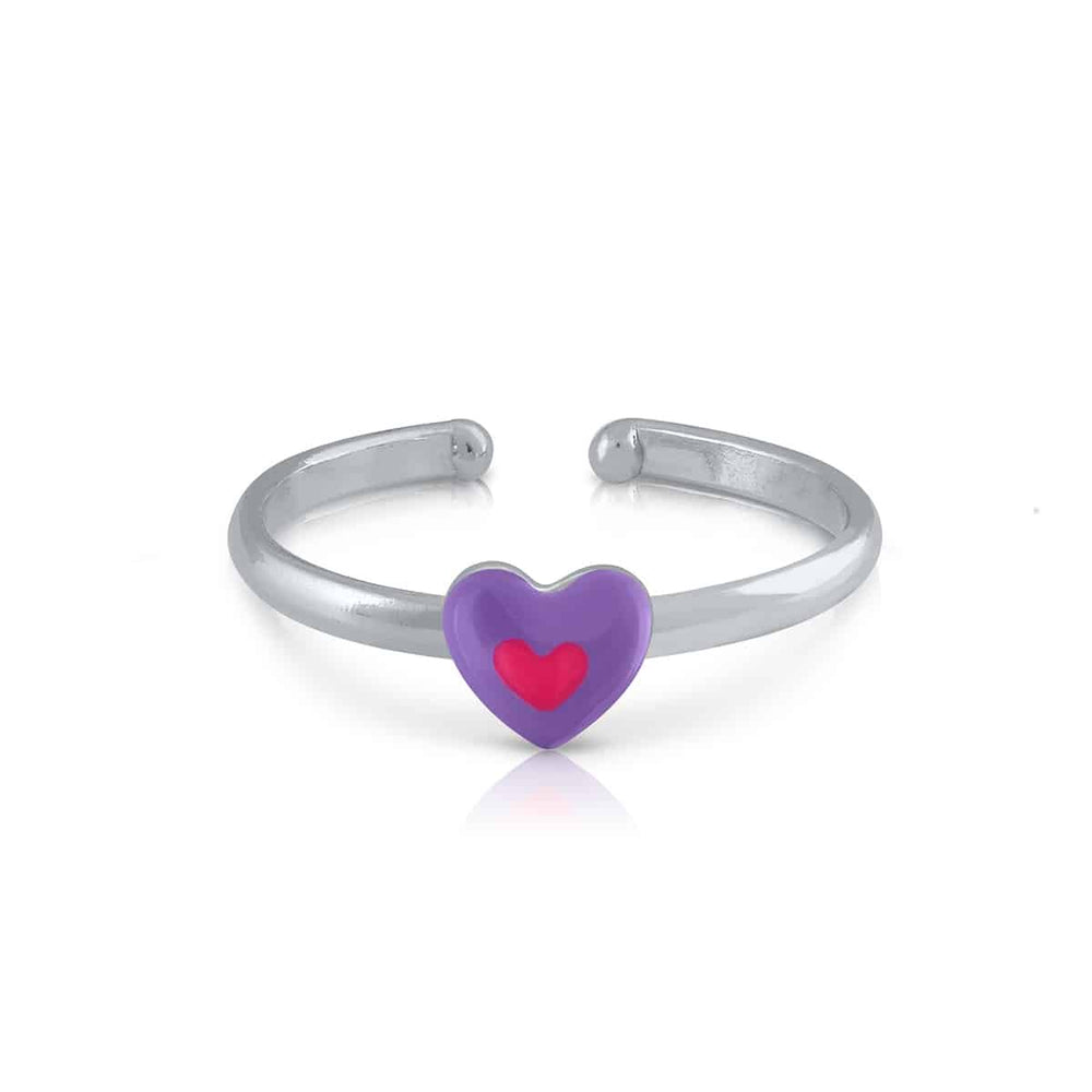 Double Love Heart Enamel Ring