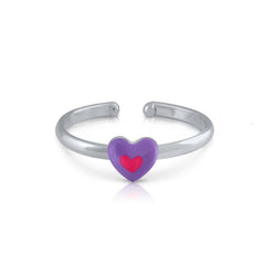 Anillo esmalte Corazón Doble