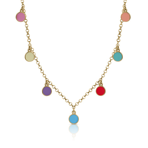 Colors tambourine circles necklace